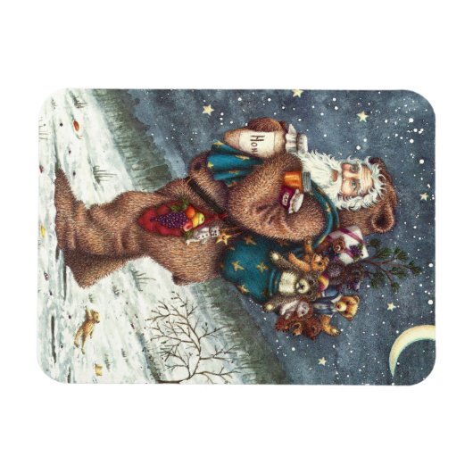 ST. NICK IN TEDDY BEAR SUIT, CHRISTMAS TEDDIES MAGNEET (Horizontaal)