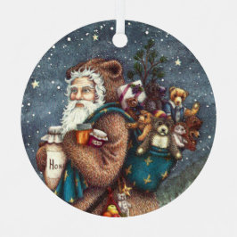 ST. NICK IN TEDDY BEAR SUIT, CHRISTMAS TEDDIES METALEN ORNAMENT