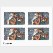ST. NICK IN TEDDY BEAR SUIT, CHRISTMAS TEDDIES RECHTHOEKIGE STICKER (Vel)