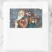 ST. NICK IN TEDDY BEAR SUIT, CHRISTMAS TEDDIES RECHTHOEKIGE STICKER (Tas)