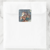 ST. NICK IN TEDDY BEAR SUIT, CHRISTMAS TEDDIES VIERKANTE STICKER (Tas)