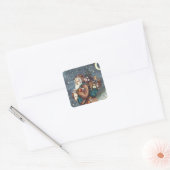 ST. NICK IN TEDDY BEAR SUIT, CHRISTMAS TEDDIES VIERKANTE STICKER (Envelop)