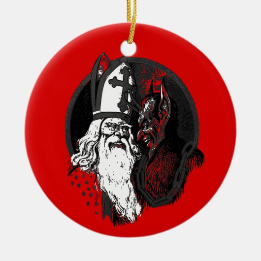 st nick krampus keramisch ornament (Voorkant)