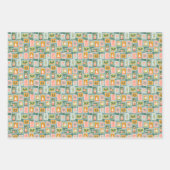 St. Nick, sneeuwpoppen, winterhuizen en postzegels Inpakpapier Vel (Voorkant 3)