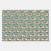 St. Nick, sneeuwpoppen, winterhuizen en postzegels Inpakpapier Vel (Voorkant 2)