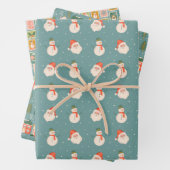 St. Nick, sneeuwpoppen, winterhuizen en postzegels Inpakpapier Vel (In situ)