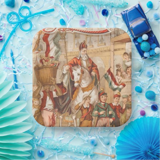 St. Nick St. Nicholas Dutch Sinterklaas  Papieren Bordje (Feest)