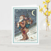 ST. NICK TEDDY BEAR SUIT, CHRISTMAS TEDDIES Blank Kaart (Gele Bloem)