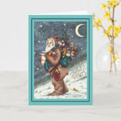 ST. NICK TEDDY BEAR SUIT, CHRISTMAS TEDDIES Blank Kaart (Gele Bloem)