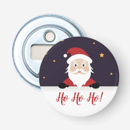 St. Nickolas Santa Ho HOE Xmas Vakantie Night Button Flesopener (Voorkant)