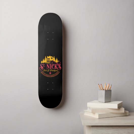 ST-NICKS BED & BREAKFAST grappige kerst Persoonlijk Skateboard (Muurkunst)