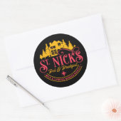 ST-NICKS BED & BREAKFAST grappige kerst Ronde Sticker (Envelop)