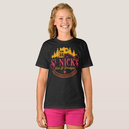ST-NICKS BED & BREAKFAST grappige kerst T-shirt (Voorkant volledig)