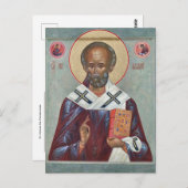 St. Nicolaas de wonderdoener Orthodox Icoon Briefkaart (Voorkant / Achterkant)