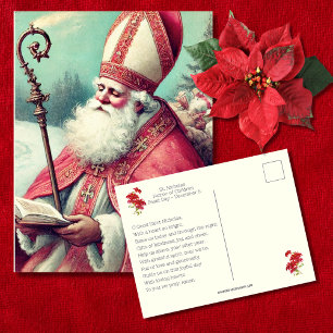 St. Nicolaas Gebed voor Feestdag Briefkaart