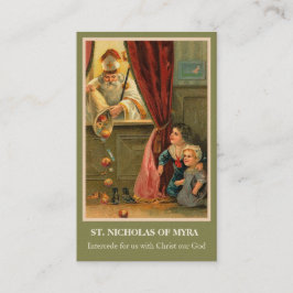 ST. NICOLAAS VAN MYRA BIDT HEILIGE KAARTEN VISITEKAARTJE