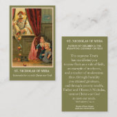 ST. NICOLAAS VAN MYRA BIDT HEILIGE KAARTEN VISITEKAARTJE (Voorkant / Achterkant)