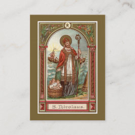 St. Nicolaas van Myra-gebed Kerstmis Visitekaartje