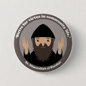St. Nimatullah al-Hardini Ronde Button 5,7 Cm (Voorkant)