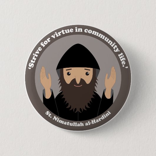 St. Nimatullah al-Hardini Ronde Button 5,7 Cm (Voorkant)