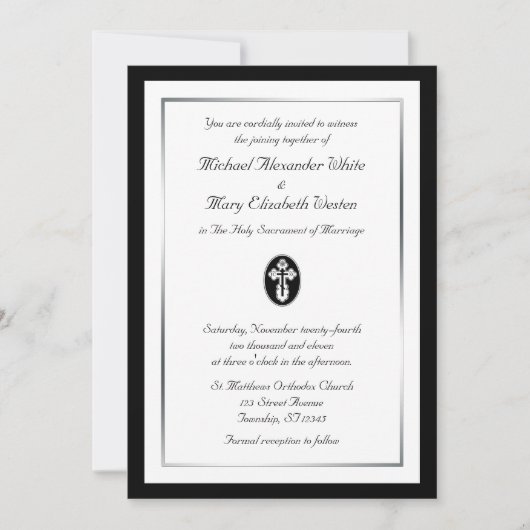 St. Olga Cross - Orthodoxe bruiloft uitnodigingen (Voorkant)