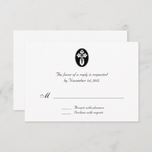 St. Olga Cross - Wedding Reply / RSVP Kaarten (Voorkant / Achterkant)