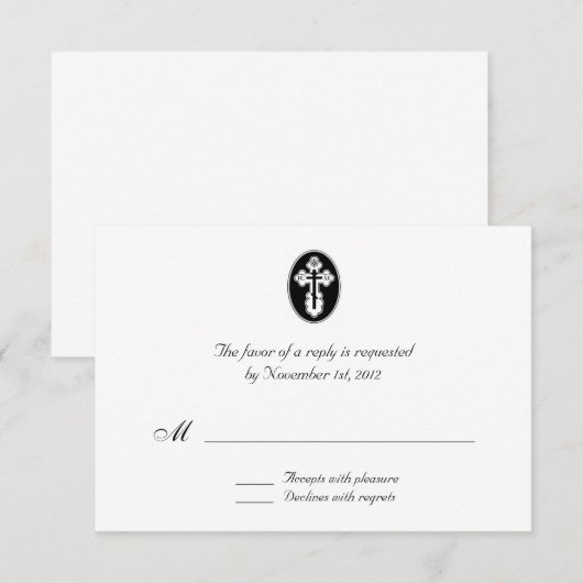 St. Olga Cross - Wedding Reply / RSVP Kaarten Kaartje (Voorkant / Achterkant)