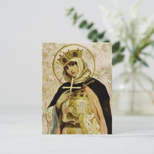 “St Olga” door Mikhail Nesterov Briefkaart (Staand voorkant)