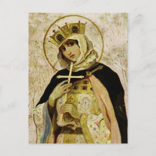 “St Olga” door Mikhail Nesterov Briefkaart