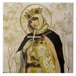 “St Olga” door Mikhail Nesterov Tegeltje