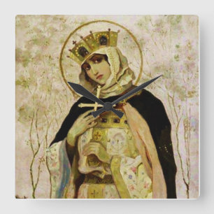 “St Olga” door Mikhail Nesterov Vierkante Klok