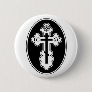 St Olga Orthodox Cross-knop Ronde Button 5,7 Cm