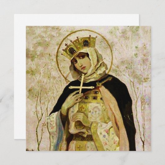 "St Olga" van Mikhail Nesterov Feestdagenkaart (Voorkant / Achterkant)
