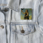 St. Onuphrius (olie op doek) Vierkante Button 5,1 Cm (In situ)