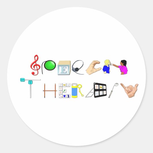 ST op het werk Ronde Sticker (Voorkant)