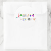 ST op het werk Ronde Sticker (Tas)