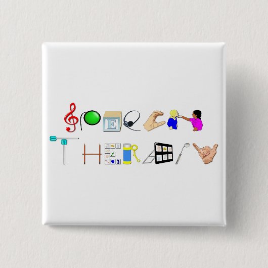 ST op het werk Vierkante Button 5,1 Cm (Voorkant)