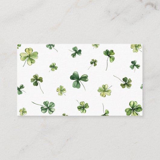 St. OPatrick's Day Shamrock Lucky Books voor Baby Informatiekaartje (Achterkant)