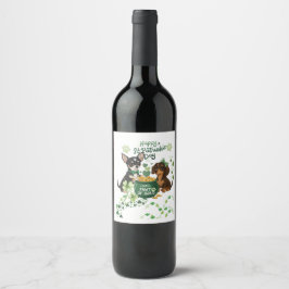 St Paddy's dag "Pawt van goud" Wijn Etiket