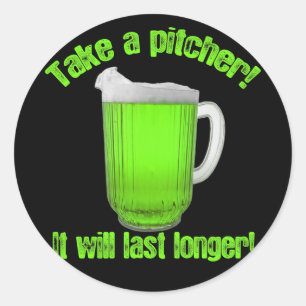 St. Paddy's Day Beer Pitcher Ronde Sticker