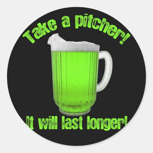 St. Paddy's Day Bierwerper Ronde Sticker (Voorkant)