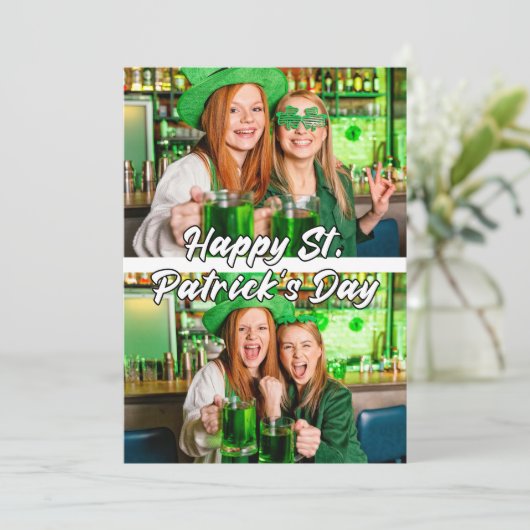 St. Paddy's Day Custom Modern 2-foto's Sjabloon (Staand voorkant)