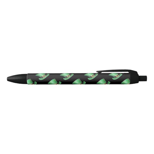 St. Paddy's Day Green Top Hat Pattern op Black Zwarte Inkt Pen (Bovenkant)