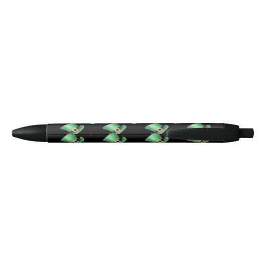 St. Paddy's Day Green Top Hat Pattern op Black Zwarte Inkt Pen (Achterkant)