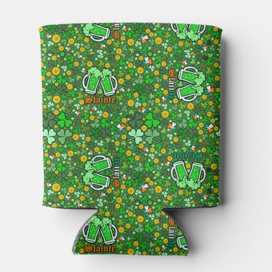 St. Paddy's Day Groene gouden munten Shamrock Slai Blikjeskoeler (Achterkant)