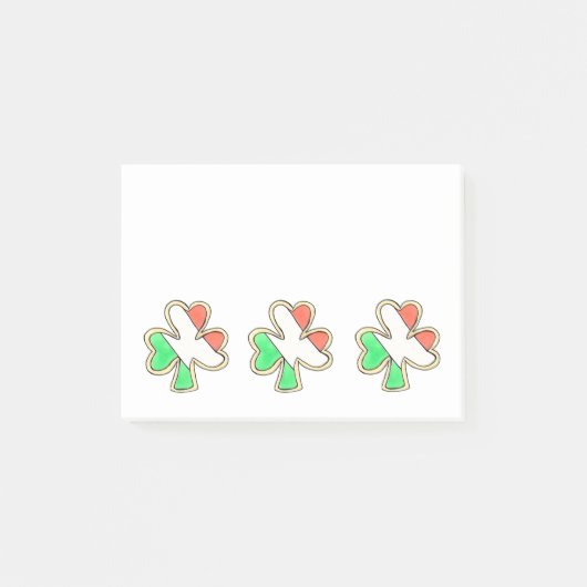 St. Paddy's Day Irish Flag Shamrock Clover Cookies Post-it® Notes (Voorkant)