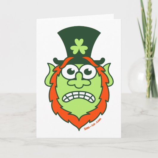 St Paddy's Day Stressed Leprechaun Kaart (Voorkant)