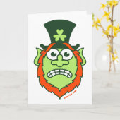 St Paddy's Day Stressed Leprechaun Kaart (Gele Bloem)