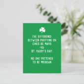 St. Paddy's Day vs Cinco de Mayo Briefkaart (Staand voorkant)