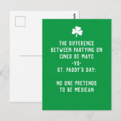 St. Paddy's Day vs Cinco de Mayo Briefkaart (Voorkant / Achterkant)